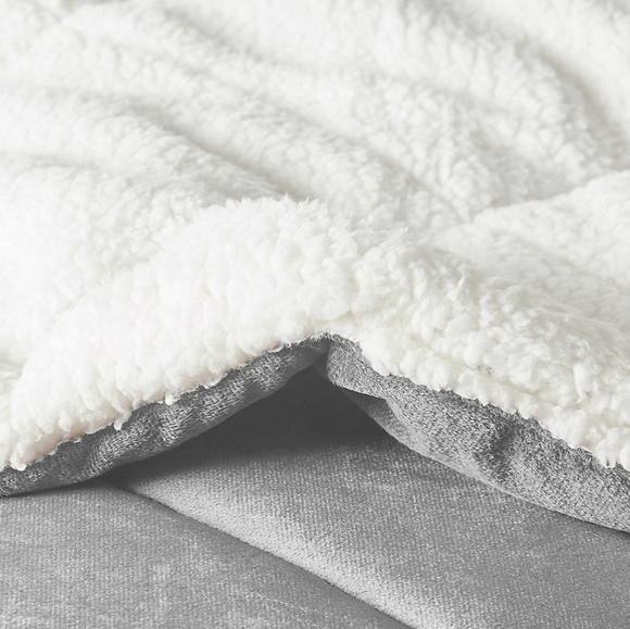 🌹KING 💫 Reversable 🤸‍♀️ 5 Piece Bed In A Bag ⭐ Mink to Sherpa Silver 🥳 NWT ⭐ - Picture 7 of 14